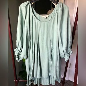 Tee For The Soul Women’s Seafoam Green oversized Blouse Size 1X